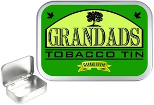 Grandad's Tobacco Tin 1oz Silver Hinged Tobacco Tin,50ml Storage Tin, Craft Tin - Picture 1 of 5