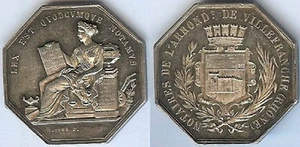 Jeton - VILLEFRANCHE Rhône les notaires de l'arrondissement argent/t - Imagen 1 de 1