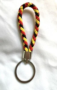 Tribal Red Black Yellow Keychain Fob Lanyard Braided Faux Leather N46202-4 - Picture 1 of 2