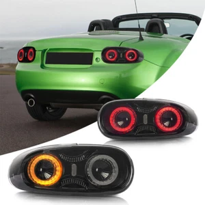 Smoked Black LED Rear Lamps Taillights Dynamic For Mazda MX-5 Miata NC 2005-2015 - Picture 1 of 11