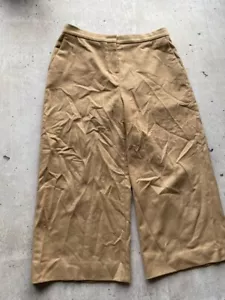 Rare Max Mara Studio 100% Pure New Wool Cropped Sweatpants Beige Size 14 - Picture 1 of 9