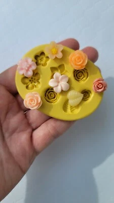 Mini flores molde silicona fondant chocolate polímero arcilla molde azúcar molde Foto 1 de 4
