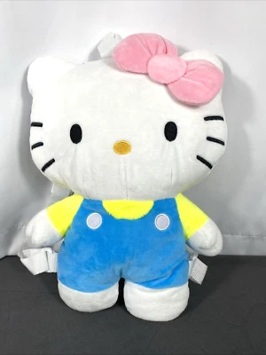 Mochila Hello Kitty Pink Bow 14” felpa amarilla y azul con pequeño bolsillo con cremallera Foto 1 de 3