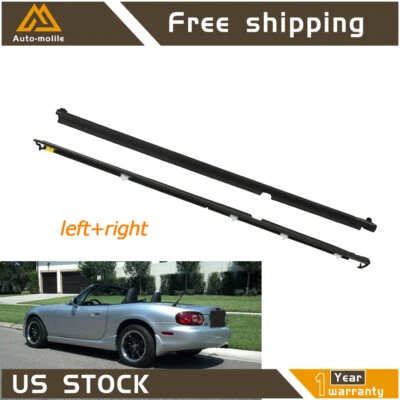 2Pcs L&R Weatherstrip Seals Door Glass Window For Mazda Miata MX-5 1990 91-2005 - Image 1 of 4