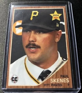 PAUL SKENES PITTSBURGH PIRATES ACEO CARD ORIGINAL DESIGN VINTAGE TOPPS STYLE - Picture 1 of 1