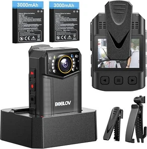 BOBLOV B4K6 4K Body Camera 54MP 2x3.0mAh Batteries 128GB GPS IP66 8-10H Record - Picture 1 of 9