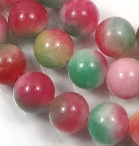 "Cuentas redondas de jade caramelo de sandía de 8 mm 16" - Imagen 1 de 3