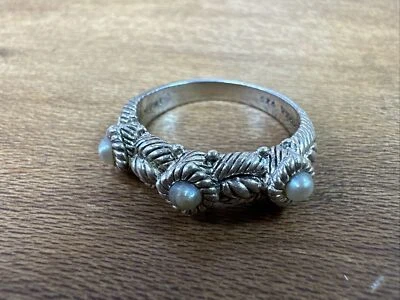 Anillo vintage de plata de ley 925 Judith Ripka 5,7 g tamaño 9 X345 Foto 1 de 4