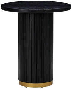 TOV Chelsea 26" breiter moderner runder Eingangstisch aus schwarzem Eichenholz - Bild 1 von 1