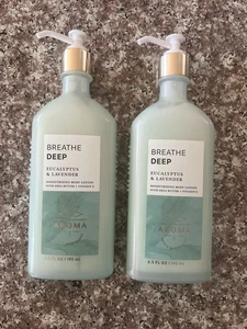 2 Stück Bath and Body Works Aroma Atmen Sie tief Eukalyptus & Lavendel Lotion 6,5 Unzen - Bild 1 von 3