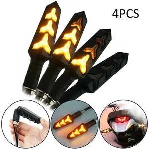 4pcs Motorrad LED Blinker Miniblinker Laufeffekt Lauflicht Universal 12V Schwarz - Picture 1 of 11