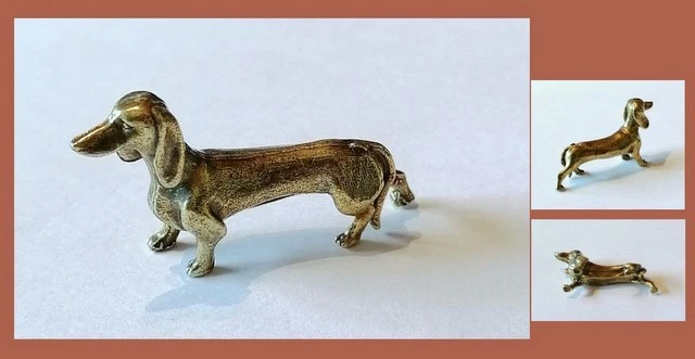 Messing Dackel Hund Dachshund massiv NEU - Bild 1 von 1