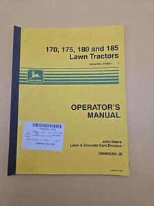 JOHN DEERE 170 175 180 Y 185 TRACTORES DE CÉSPED MANUAL DE OPERADOR OM-M75874 - Imagen 1 de 4