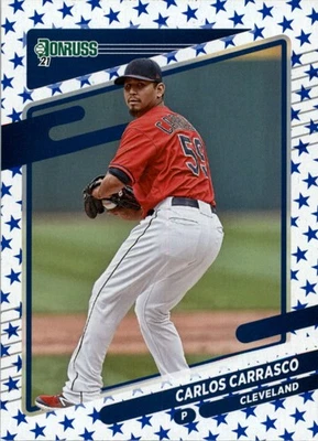 2021 Donruss Independence Day #91 Carlos Carrasco - BB - Image 1 of 2