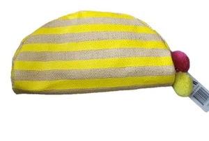 Pochette Saks Fifth Avenue gialla e beige a righe vacanze crociera spiaggia - Foto 1 di 5