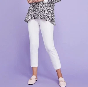 Isaac Mizrahi Live Regular 24/7 Stretch Crop Pants Plus Size 30W White A472131 - Picture 1 of 4