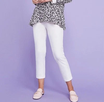Isaac Mizrahi Live Regular 24/7 Stretch Crop Pants w/ Pockets 30W White A472131 - Image 1 of 4