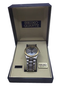 Vintage Seiko Herren zweifarbig Tag Datum Uhr 36mm 7N43-6A09 ~ Gehäuse enthalten - Bild 1 von 9