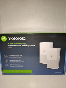 NEU Motorola AC2200 Tri-Band Mesh WiFi System 2er-Pack ganzer Heimrouter 6000 qm - Bild 1 von 7