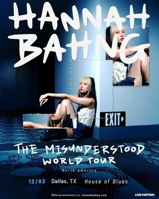 Hannah Bahng – The Misunderstood World Tour 2025 Poster – Concert Art Print - Image 1 of 3