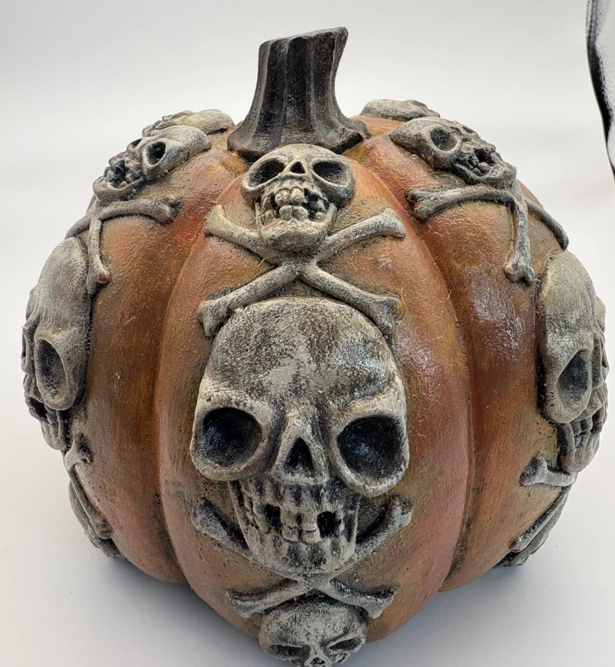 “骨头”可怕的南瓜混凝土水泥花园雕像 * * 免运费 * * — 第 1/2 张图片