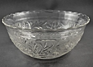 Anchor Hocking Vintage Crystal Sandwich Large Scalloped Bowl - Picture 1 of 6