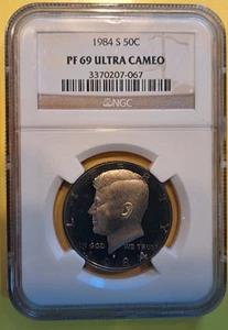 1984-S Kennedy, 50C Half Dollar Coin, NGC PF 69 Proof, Ultra Cameo, UCAM, BU - Picture 1 of 5