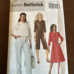 butterick patterns B4999 Misses Jacket, Skirt, Pants Sz 16-18-20-22 - Picture 1 of 3