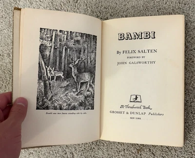 1929 BAMBI book by Felix Salten (Grosset & Dunlap) - HC, Illustrator: Kurt Wiese - Image 1 of 4