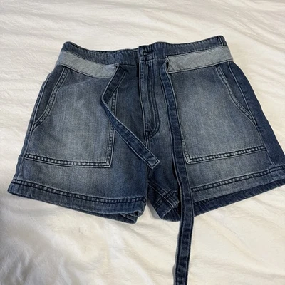 Hudson Belted Paperbag Denim Shorts In Heatwave size 26 - Image 1 of 4