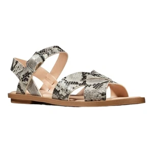 Clarks Willow Gild In Grey Snake Leather Sandals Women’s Size 8 New Without Box - Picture 1 of 7
