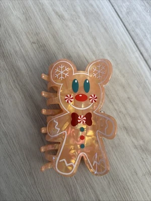 Disney inspiredMickey Mouse Gingerbread Hair Claw Clip Christmas Holiday Durable - Image 1 of 4