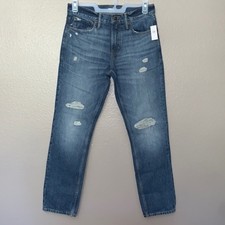 Old Navy Slim Medium Wash Rigid Non Stretch Distressed Jeans for Men