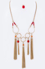 Coral beaded statement Necklace Set