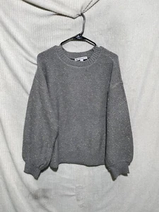 Girl With Curves Lurex Metallic Sweater Soft Grey Large dark wash - Picture 1 of 9