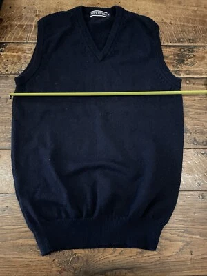 Wool over Best Navy Small Wool Cashmere Mix Best Waistcoat - Image 1 of 2