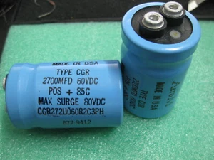 1x CGR272U060R2C3PH 2700uF 60V 105 ˚C High Temp Screw Terminal - Picture 1 of 3