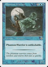 Phantom Warrior Starter 1999 HEAVILY PLD Blue Rare MAGIC GATHERING CARD ABUGames