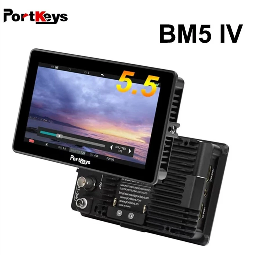 Portkeys BM5 IV 5.5" 2000nit Camera Control Monitor for RED Komodo BMPCC 4K 6K - Image 1 of 4