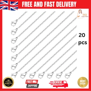 20pcs Stainless Steel Chains Bulk Necklace Chain Bulk for Jewelry Making Silver - Picture 1 of 12