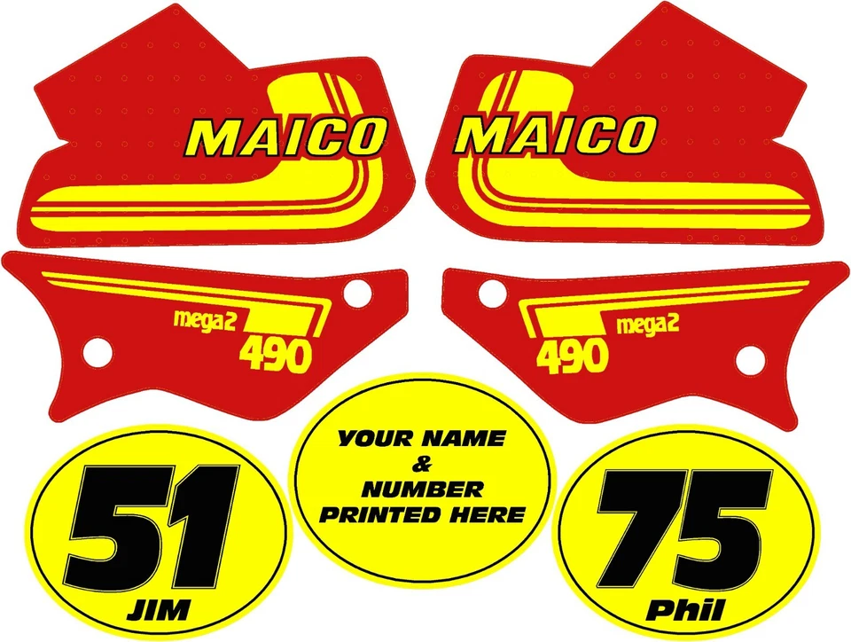 Kit gráfico/calcomanía MAICO Mega 2 1981/82 con óvalos personalizados. 250 400 440 490 Foto 1 de 2