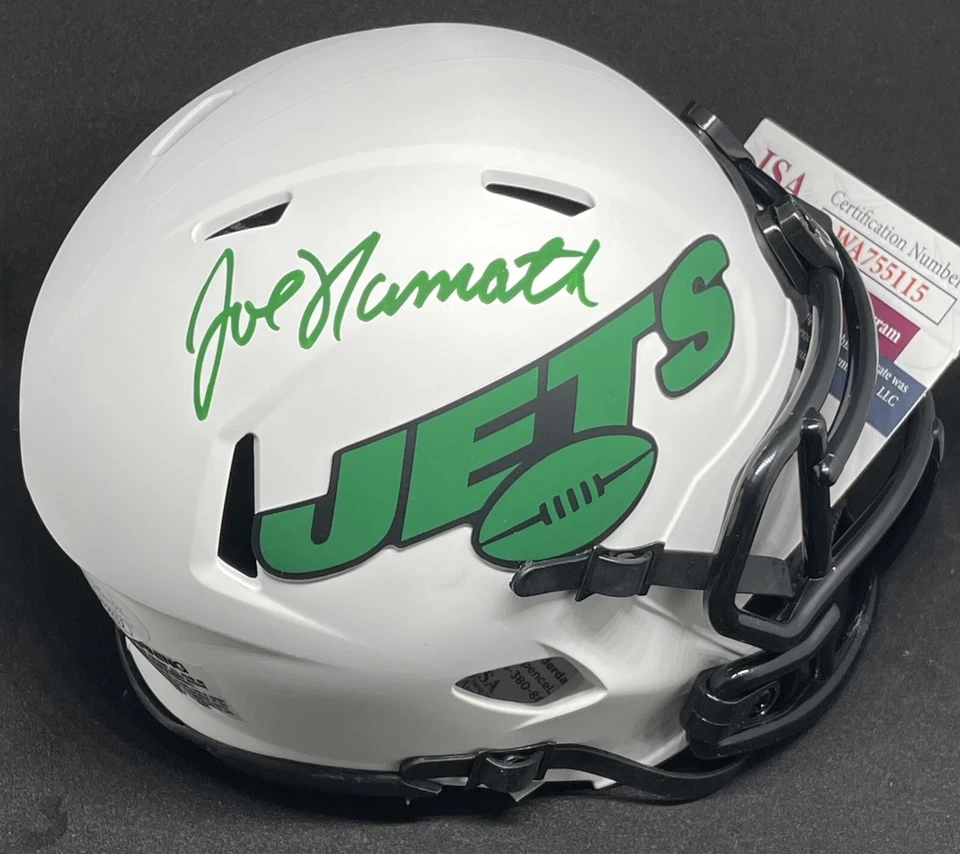 JOE NAMATH SIGNED NEW YORK JETS LUNAR ECLIPSE SPEED MINI HELMET JSA WA755115 - Image 1 of 1