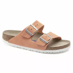Birkenstock Arizona BS weiches Fußbett Wildleder Leder Koralle Pfirsich schmale Passform UVP £95 - Bild 1 von 4