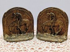 2 Vintage Cast Iron Bookends Depicting "End of the Trail" by James Earle Fraser