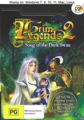 Grim Legends 2: Song of the Dark Swan PC Mac Hidden Object Game Windows 10 11 - Image 1 of 2