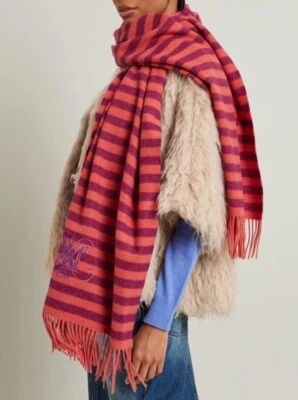Bufanda a rayas 100 % lana pura corte etiqueta Max&Co.by Max Mara nueva sin etiquetas con extremos con flecos Foto 1 de 4
