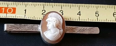Fermacravatta Argento 800 Cammeo  Conchiglia Centurione  Neoclassico 1930/40  - Immagine 1 di 4