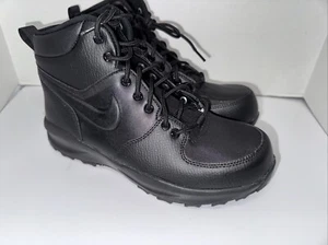 Nike Manoa LTR Boots Shoes Black Leather Big Kids Size Size 7Y BQ5372-001 - Picture 1 of 6
