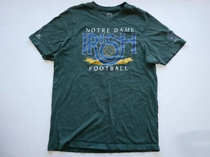 Camiseta de fútbol Notre Dame, talla grande (L), vintage, verde, gráfica en la parte delantera y trasera - Imagen 1 de 23