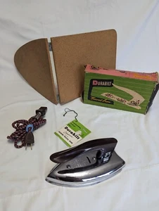 VTG. Durabilt Travel Iron #402, Box, Tag, Cord w/UL Tag, folding Travel board - Picture 1 of 13